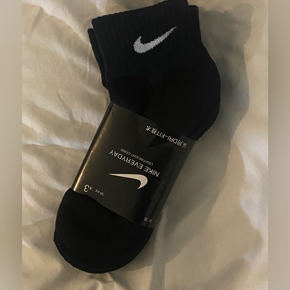 3pair Nike Dri Fit Crew Socks- Black